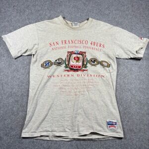 Vintage Nutmeg Mills San Francisco 49ers NFL T-Shirt Men Medium Gray Made in USA